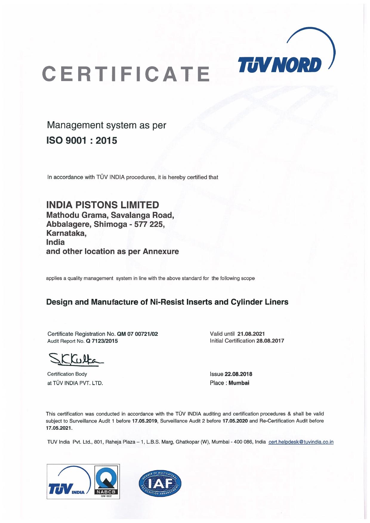 India Pistons Limited